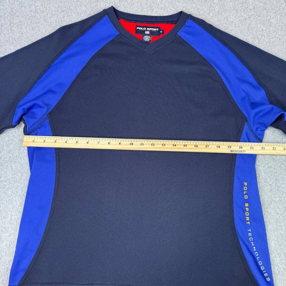 VTG POLO SPORT Ralph Lauren‎ Technologies Spell Out Performance Shirt Navy Sz M